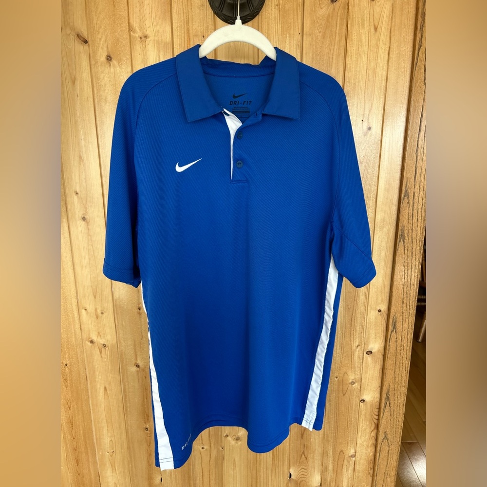 Men’s Nike Royal Blue Polo with White Accents Size Large